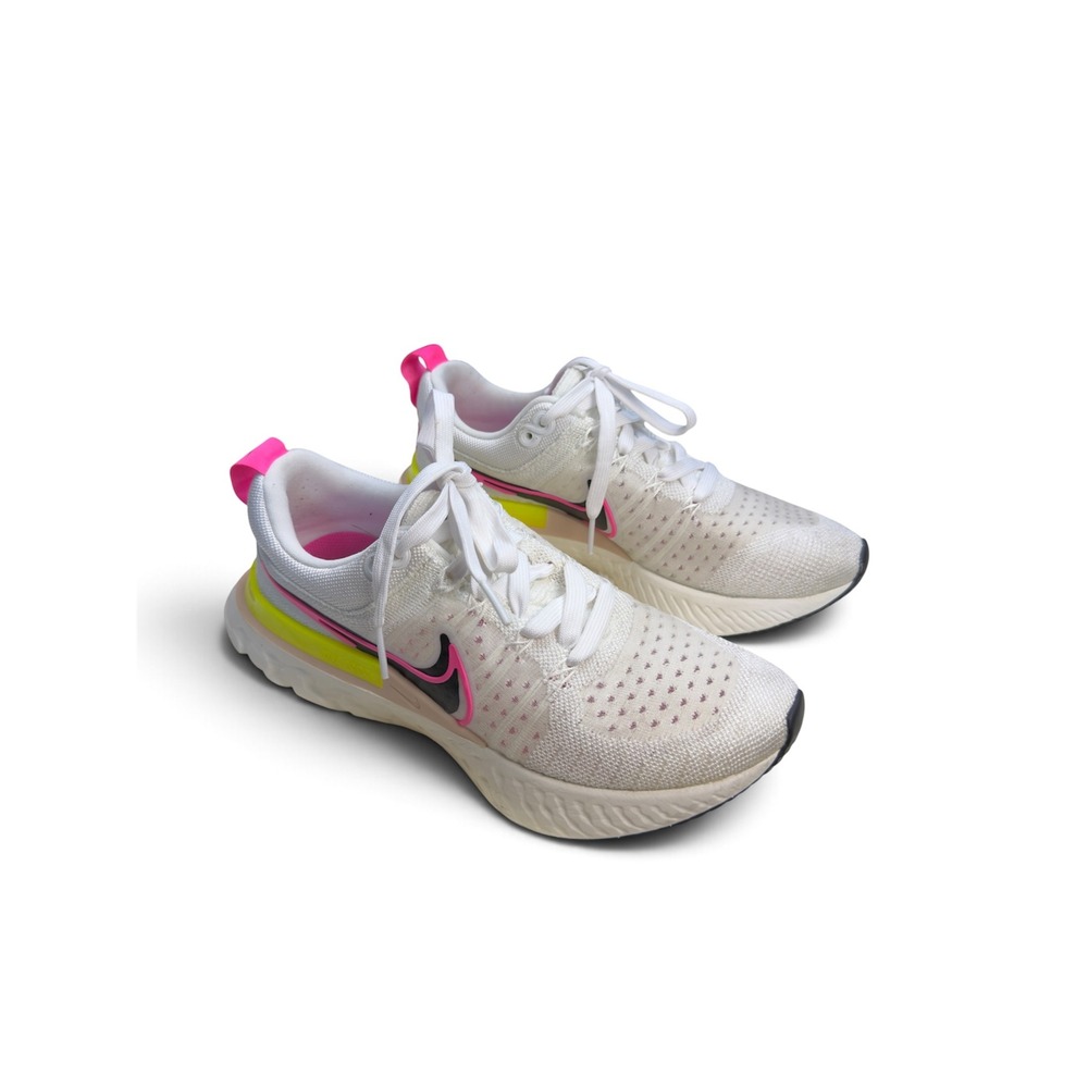 Nike React Infinity Run Flyknit 2 White Pink Cyber DJ5395-100 Womens 6.5